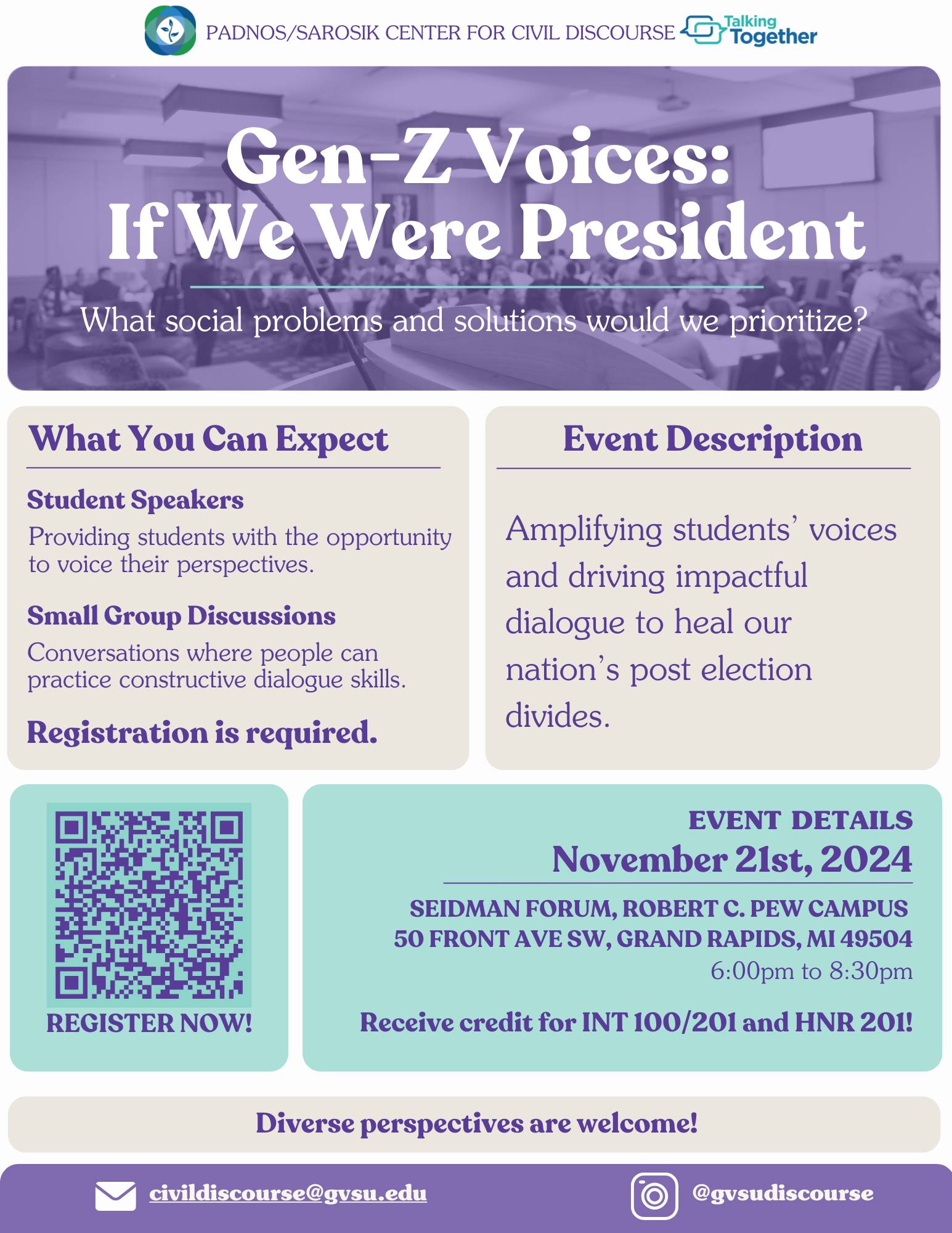 Gen Z Voices Flyer with Event Information